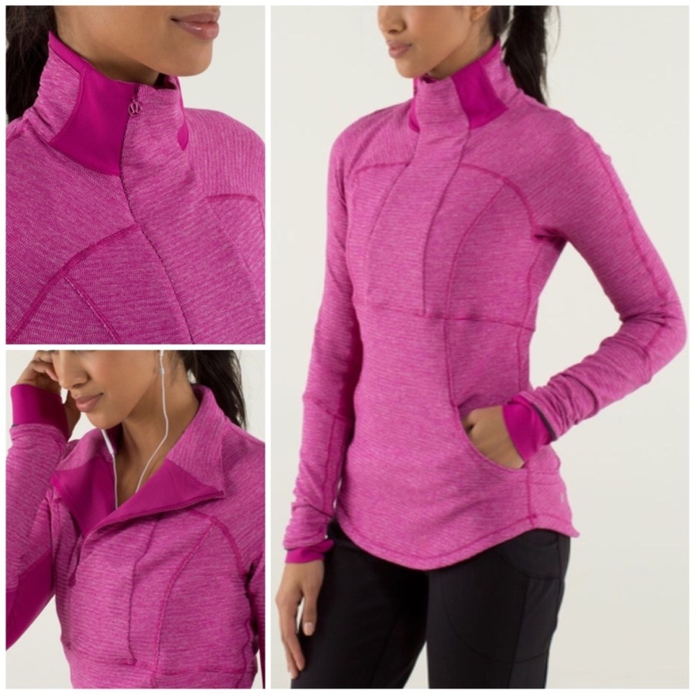 Lululemon Base Runner 1/2 Zip Raspberry Pullover
